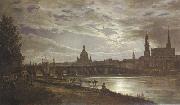 Johan Christian Dahl View of Dresden in Full Moonlight (mk22) oil on canvas